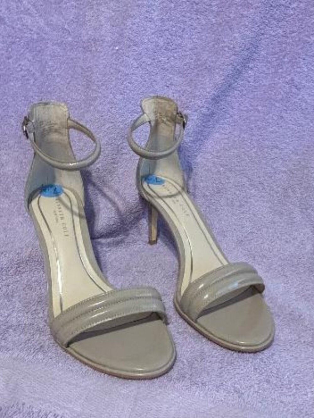 Kenneth Cole Shoe Pumps For Women Size 7.5 M, Heel 3” Gray Strappy Brooke Patten